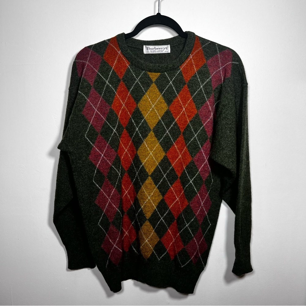Vintage Burberrys Lambswool Argyl Sweater